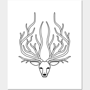 Forest Elk (Black) Posters and Art